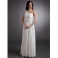 A-Line/Princess One-Shoulder Floor-Length Chiffon Evening Dress With Ruffle Beading (008006411)