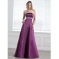 Empire Strapless Floor-Length Satin Bridesmaid Dress With Sash (007000887)