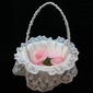 Elegant Flower Basket In White Satin and Lace(102018106)