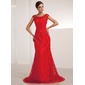 Mermaid Scoop Neck Sweep Train Lace Evening Dress With Beading Sequins (017014206) Mermaid Scoop Neck Sweep Train Lace Evening Dress With Beading Sequins (017014206)