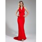 Mermaid Halter Sweep Train Chiffon Bridesmaid Dress With Ruffle (007019654) Mermaid Halter Sweep Train Chiffon Bridesmaid Dress With Ruffle (007019654)