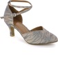 Fabric Heels Pumps Modern Dance Shoes With Ankle Strap (053021431)