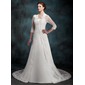 A-Line/Princess Chapel Train Satin Wedding Dress (002011517)