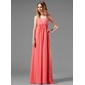 Empire Strapless Floor-Length Chiffon Holiday Dress With Ruffle Lace Beading (020003264)