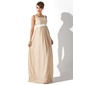 Empire Square Neckline Floor-Length Chiffon Charmeuse Maternity Bridesmaid Dress With Sash (045004409)