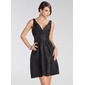 Empire V-neck Short/Mini Taffeta Bridesmaid Dress With Ruffle (007005231) Empire V-neck Short/Mini Taffeta Bridesmaid Dress With Ruffle (007005231)