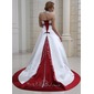 Ball-Gown Halter Court Train Satin Wedding Dress With Embroidery Sashes Beadwork Sequins (002011730) Ball-Gown Halter Court Train Satin Wedding Dress With Embroidery Sashes Beadwork Sequins (002011730)