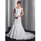 Mermaid Off-the-Shoulder Court Train Organza Satin Wedding Dress With Ruffle Lace Sequins (002014749)