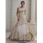 Ball-Gown Strapless Court Train Satin Lace Wedding Dress With Ruffle Crystal Brooch Sequins (002011382) Ball-Gown Strapless Court Train Satin Lace Wedding Dress With Ruffle Crystal Brooch Sequins (002011382)