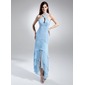 Sheath Halter Asymmetrical Chiffon Bridesmaid Dress With Ruffle (007015680) Sheath Halter Asymmetrical Chiffon Bridesmaid Dress With Ruffle (007015680)
