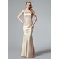 Mermaid Sweetheart Floor-Length Charmeuse Evening Dress With Lace (017004466)
