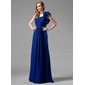 A-Line/Princess One-Shoulder Floor-Length Chiffon Bridesmaid Dress With Ruffle (007004153)