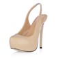 Leatherette Stiletto Heel Closed Toe Platform Slingbacks Pumps (085017467)