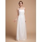Empire Scoop Neck Floor-Length Tulle Wedding Dress With Ruffle (002014502)