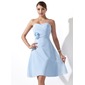 Empire Sweetheart Knee-Length Chiffon Bridesmaid Dress With Ruffle Flower(s) (007000932)