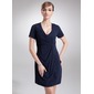 Sheath V-neck Short/Mini Chiffon Cocktail Dress With Ruffle (016020714)