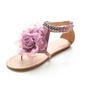 Leatherette Low Heel Flats With Flower (087014667)
