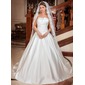 Ball-Gown Scalloped Neck Chapel Train Satin Wedding Dress With Ruffle (002012697) Ball-Gown Scalloped Neck Chapel Train Satin Wedding Dress With Ruffle (002012697)
