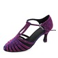 Taffeta Heels Pumps Ballroom Dance Shoes With T-Strap (053013578)