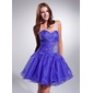 A-Line/Princess Sweetheart Short/Mini Organza Homecoming Dress With Ruffle Beading Sequins (022020925) A-Line/Princess Sweetheart Short/Mini Organza Homecoming Dress With Ruffle Beading Sequins (022020925)