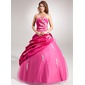 Ball-Gown Scalloped Neck Floor-Length Taffeta Tulle Quinceanera Dress With Ruffle Lace Beading Flower(s) (021004655) Ball-Gown Scalloped Neck Floor-Length Taffeta Tulle Quinceanera Dress With Ruffle Lace Beading Flower(s) (021004655)