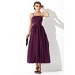 Empire Tea-Length Chiffon Maternity Bridesmaid Dress With Ruffle Flower(s) (045004419)