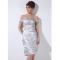 Sheath Off-the-Shoulder Knee-Length Charmeuse Cocktail Dress With Ruffle Lace Beading (016008476)