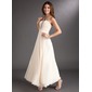 A-Line/Princess V-neck Ankle-Length Chiffon Holiday Dress With Ruffle Beading (020016843)