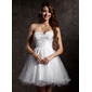 A-Line/Princess Sweetheart Short/Mini Tulle Homecoming Dress With Beading (022020899)