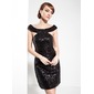 Sheath Off-the-Shoulder Knee-Length Sequined Cocktail Dress (016008271) Sheath Off-the-Shoulder Knee-Length Sequined Cocktail Dress (016008271)