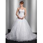 Ball-Gown Sweetheart Court Train Organza Satin Wedding Dress With Embroidery Beadwork (002014762)