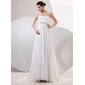 Empire Sweetheart Sweep Train Chiffon Wedding Dress With Ruffle (002014042) Empire Sweetheart Sweep Train Chiffon Wedding Dress With Ruffle (002014042)
