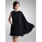 A-Line/Princess Scoop Neck Knee-Length Chiffon Cocktail Dress With Beading (016008528)
