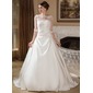 A-Line/Princess Strapless Court Train Satin Wedding Dress With Ruffle (002004756) A-Line/Princess Strapless Court Train Satin Wedding Dress With Ruffle (002004756)