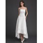 A-Line/Princess Strapless Asymmetrical Satin Tulle Wedding Dress With Ruffle Lace Beadwork Sequins (002011491) A-Line/Princess Strapless Asymmetrical Satin Tulle Wedding Dress With Ruffle Lace Beadwork Sequins (002011491)