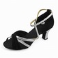 Satin Heels Sandals Latin Dance Shoes With Ankle Strap (053013125)