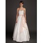 A-Line/Princess Strapless Floor-Length Satin Wedding Dress With Sashes Beadwork (002015492)