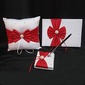 Wedding Collection Set In White Satin With Red Accent (3 Pieces)(100018029)