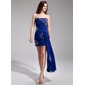 Sheath Strapless Short/Mini Chiffon Prom Dress With Ruffle Beading Sequins (018019193) Sheath Strapless Short/Mini Chiffon Prom Dress With Ruffle Beading Sequins (018019193)