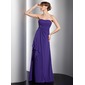 Empire Sweetheart Sweep Train Chiffon Bridesmaid Dress With Ruffle Beading (007001097)