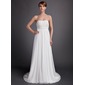 Empire Sweetheart Watteau Train Chiffon Wedding Dress With Ruffle Beadwork (002001170)