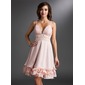 Empire V-neck Knee-Length Chiffon Homecoming Dress With Ruffle Beading Sequins (022021031) Empire V-neck Knee-Length Chiffon Homecoming Dress With Ruffle Beading Sequins (022021031)