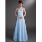 A-Line/Princess Floor-Length Organza Satin Bridesmaid Dress With Beading (007016762) A-Line/Princess Floor-Length Organza Satin Bridesmaid Dress With Beading (007016762)