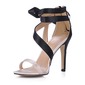 Silk Like Satin Stiletto Heel Slingbacks Sandals Wedding Shoes With Satin Flower (047015186)
