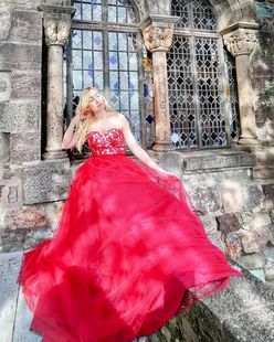 Duchesse-Linie/Princess Schatz Sweep/Pinsel zug Tüll Ballkleid mit Perlstickerei Pailletten (018187213)