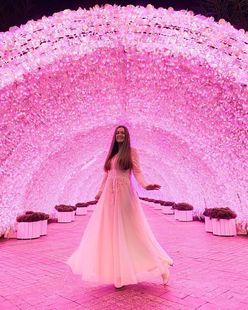 A-Linie U-Ausschnitt Bodenlang Tüll Abendkleid (017209138)