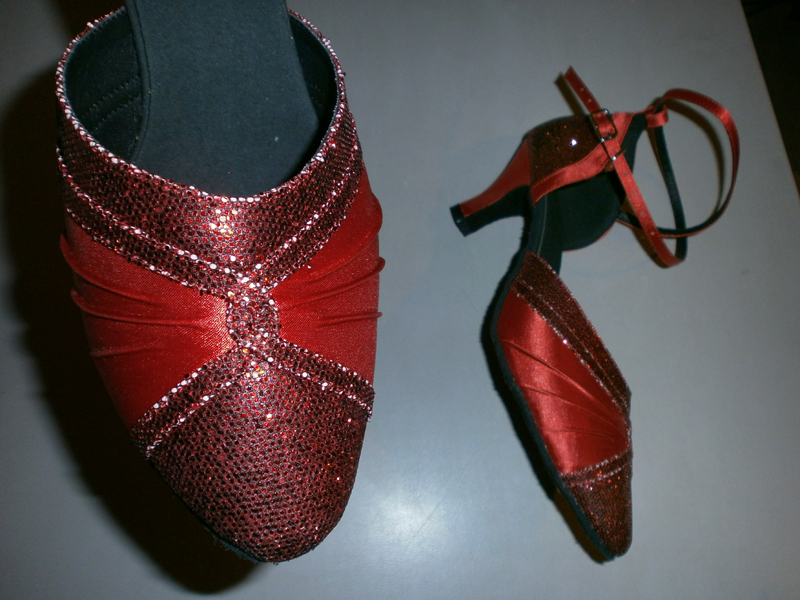 Women's Satin Sparkling Glitter Heels Pumps Ballroom Dance Shoes