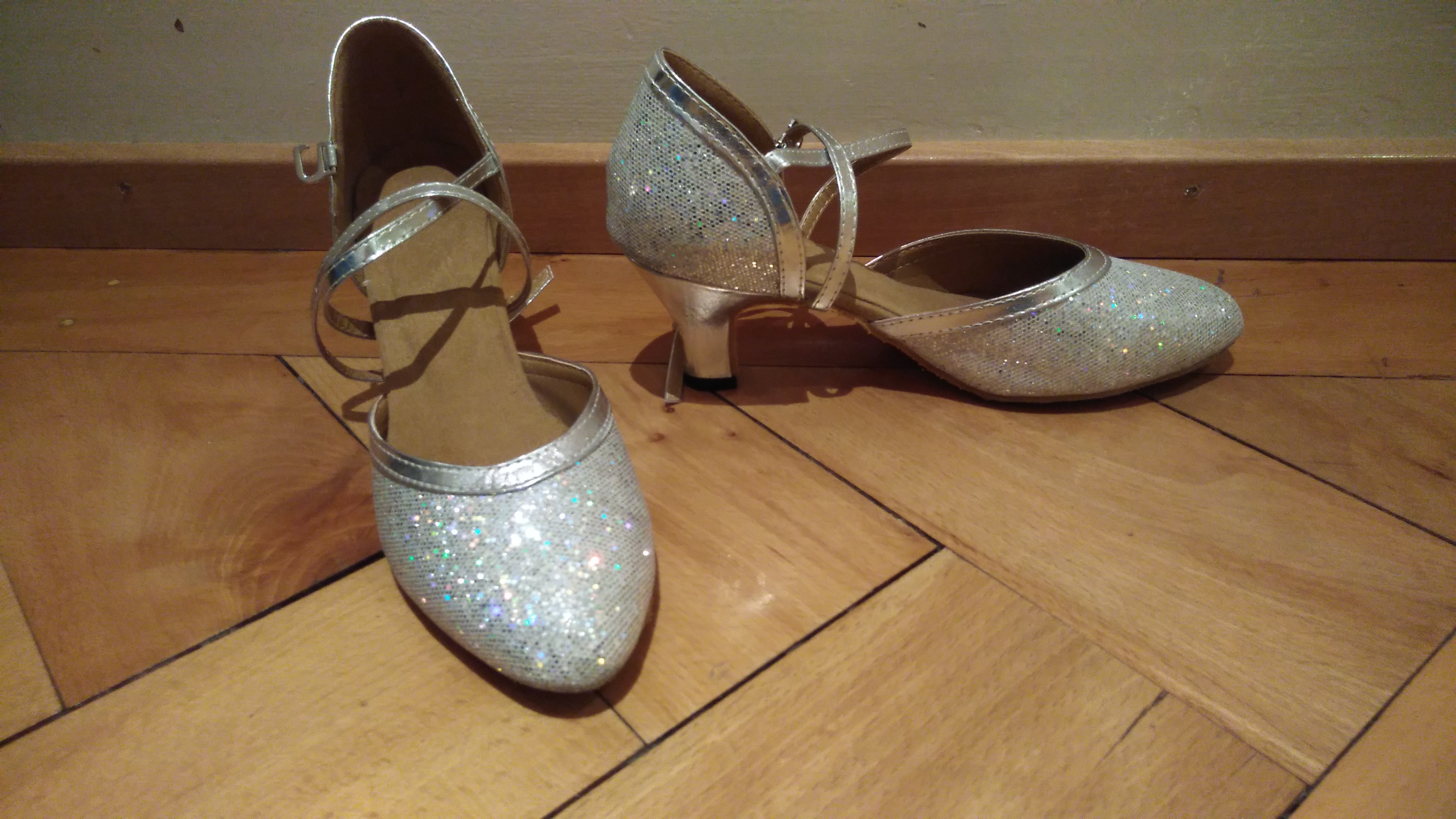 Women's Sparkling Glitter Heels Pumps Ballroom Dance Shoes (053064670