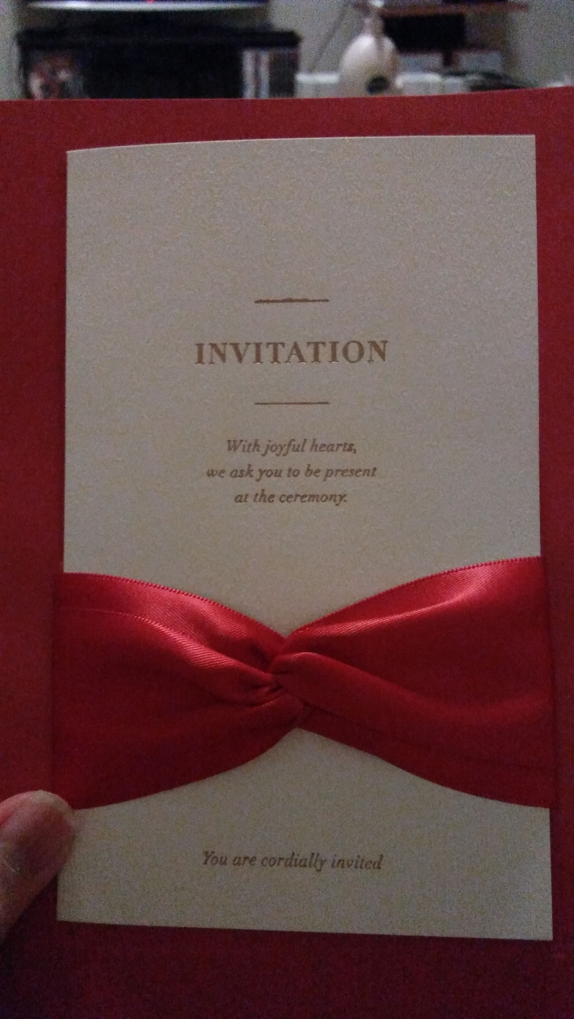 Classic Style Wrap & Pocket Invitation Cards With Ribbons (Set of 50