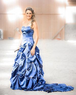 Gallakjole Sweetheart Kapel tog Satin Quinceanera Kjole med Perlebroderi (021015583)